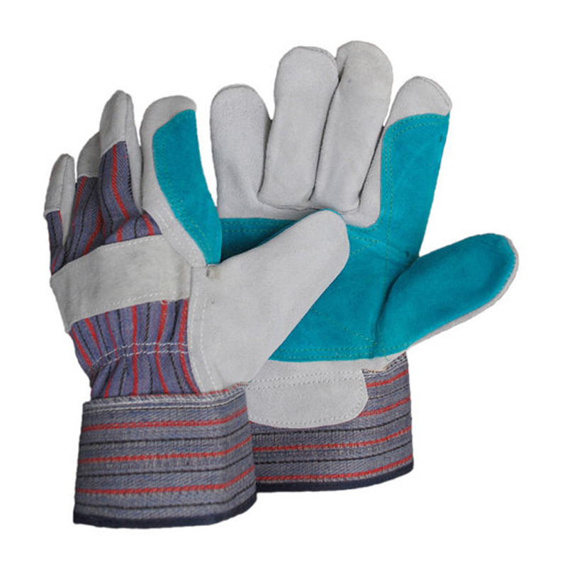 LG008 Dvojvrstvové ochranné rukavice z hovädzej kože na manžete